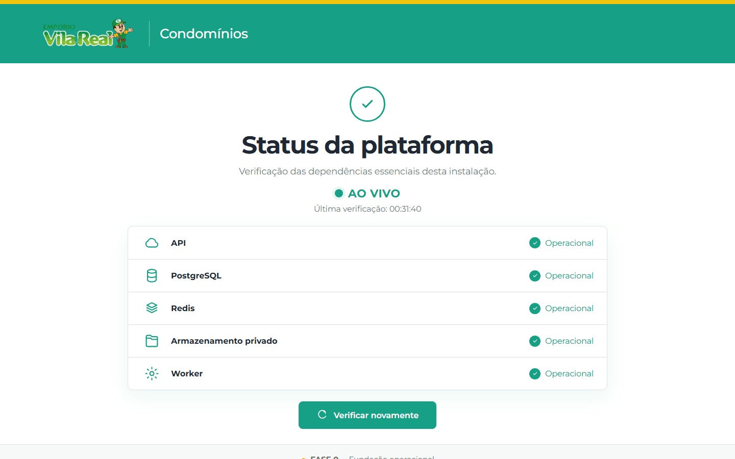 Aplicação do sistema Portal de Atendimento